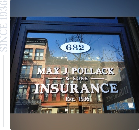 Max J. Pollack insurance storefront window